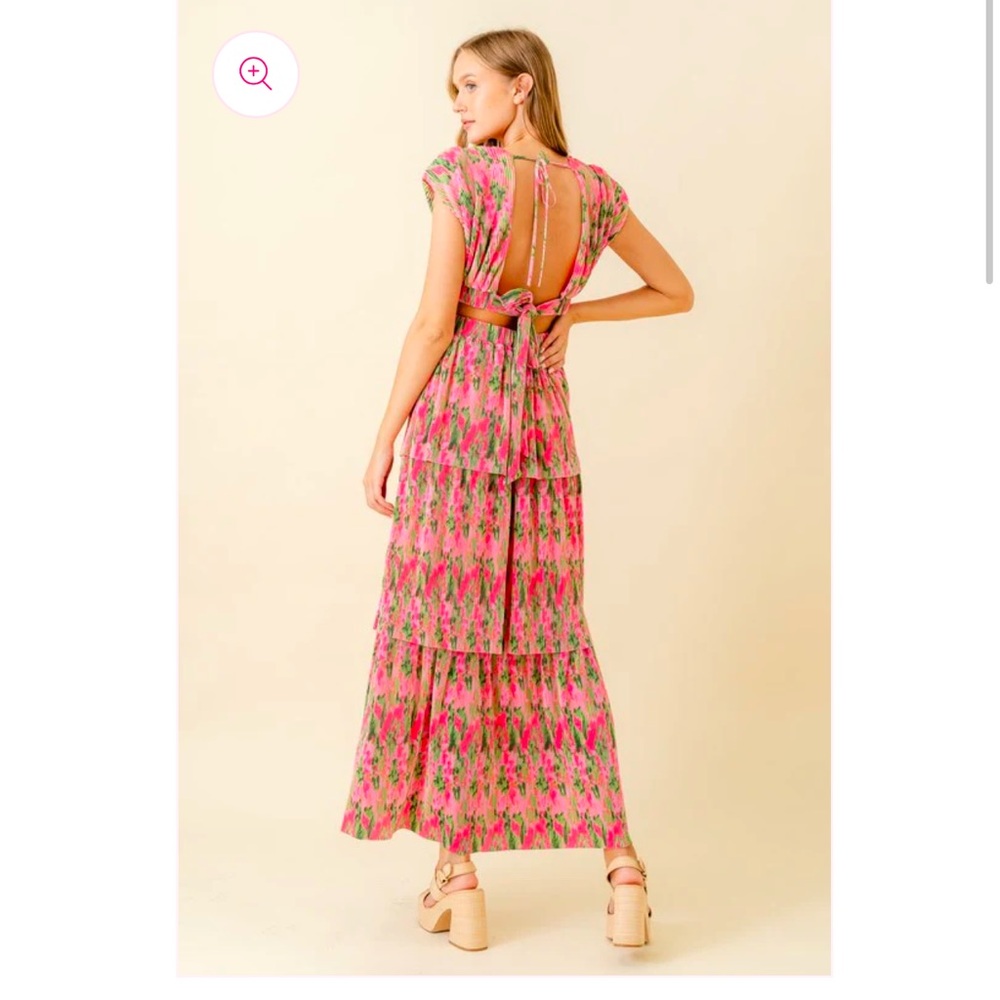 Multi floral v neck dress